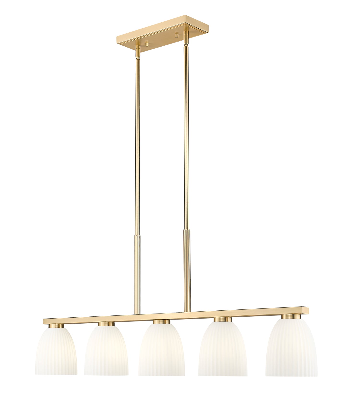 7518-5L-MGLD - Naya 5 Light Linear 44" Chandelier - Modern Gold