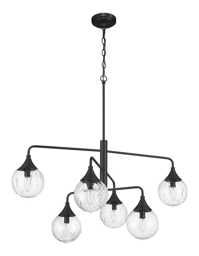 61226-FB - Reflection 6 Light 36" Wide Chandelier - Flat Black