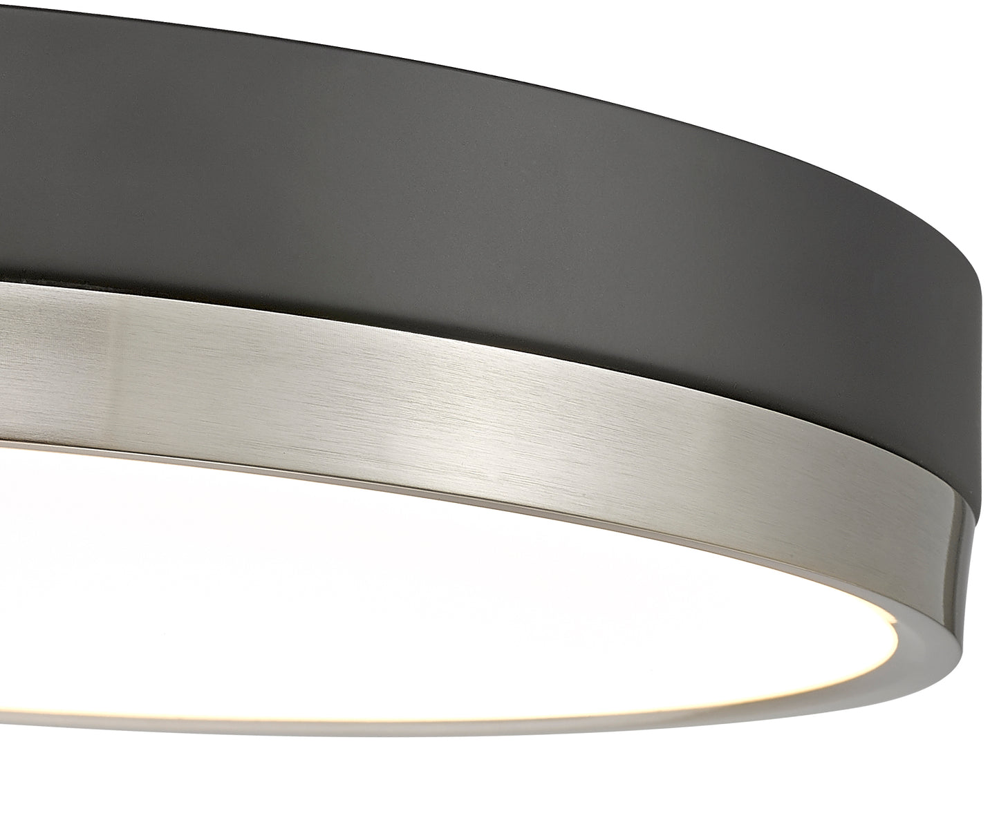 1006F16-MB-BN-LED - Algar 1 Light Flush 16" Mount - Matte Black / Brushed Nickel