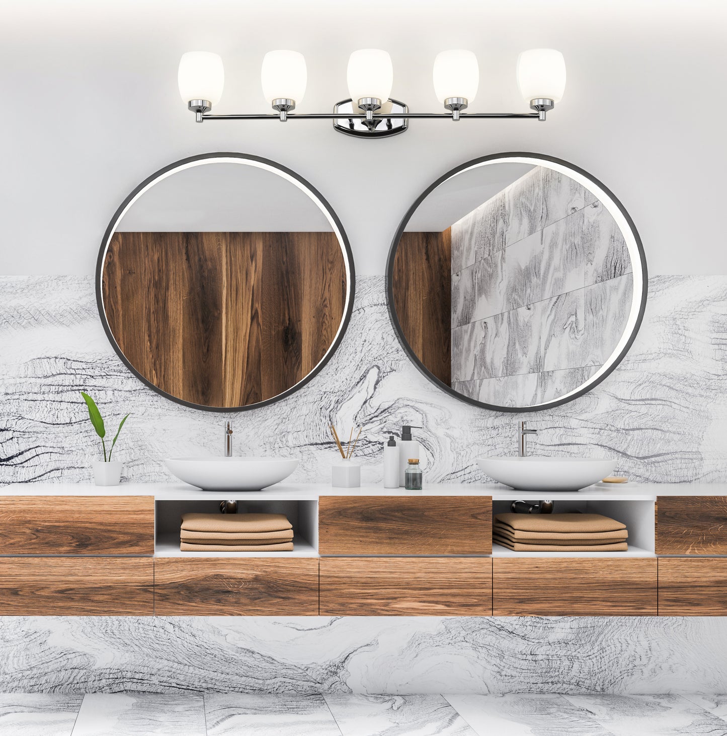 745-5V-CH - Kendrick 5 Light 39" Vanity - Chrome