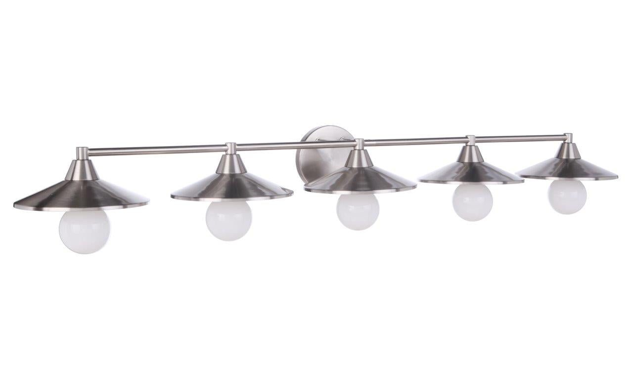 12546BNK5 - Isaac 5 Light 46" Wide Vanity Light - Brushed Nickel