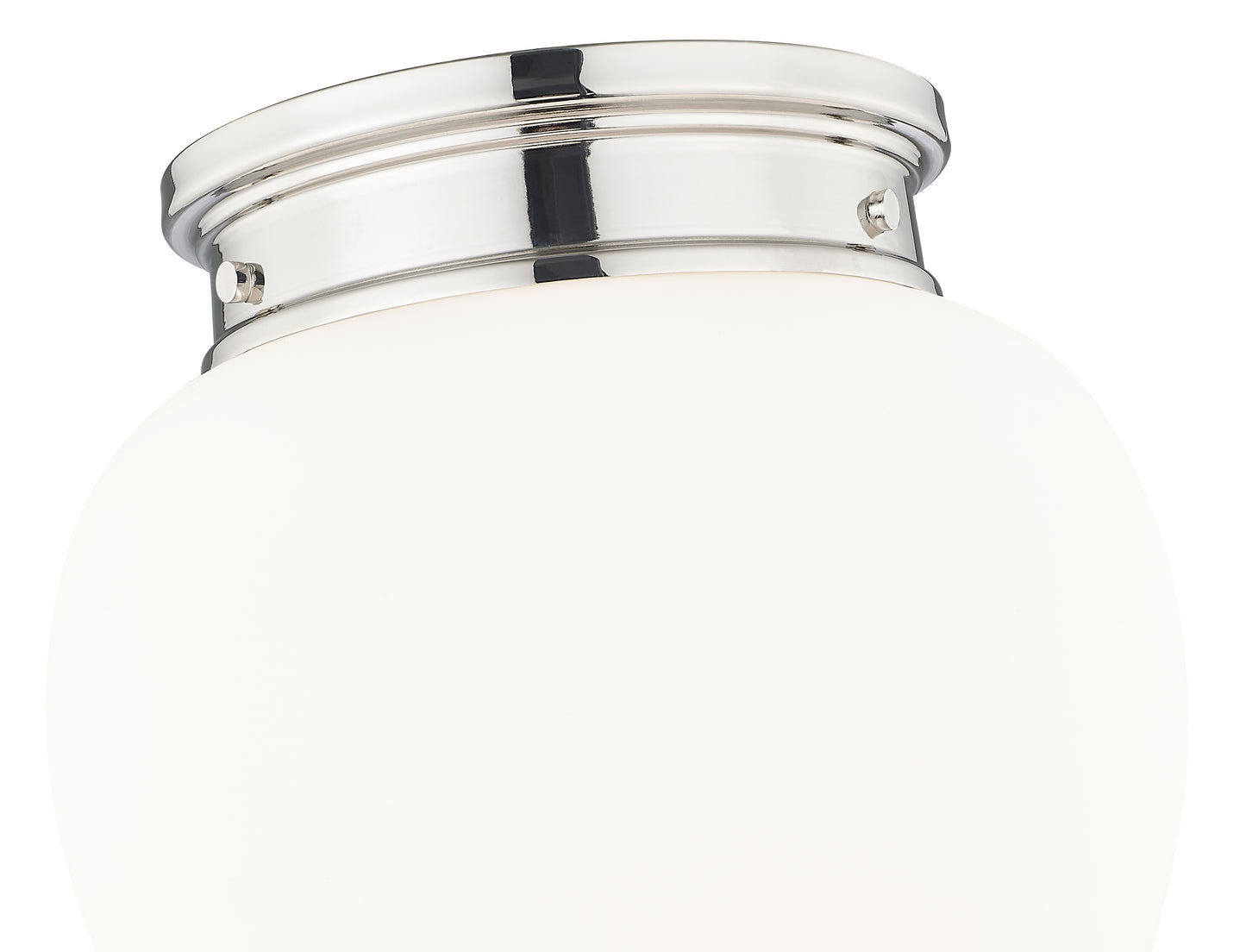 1945F12-PN - Gideon 1 Light Flush 12" Mount - Polished Nickel