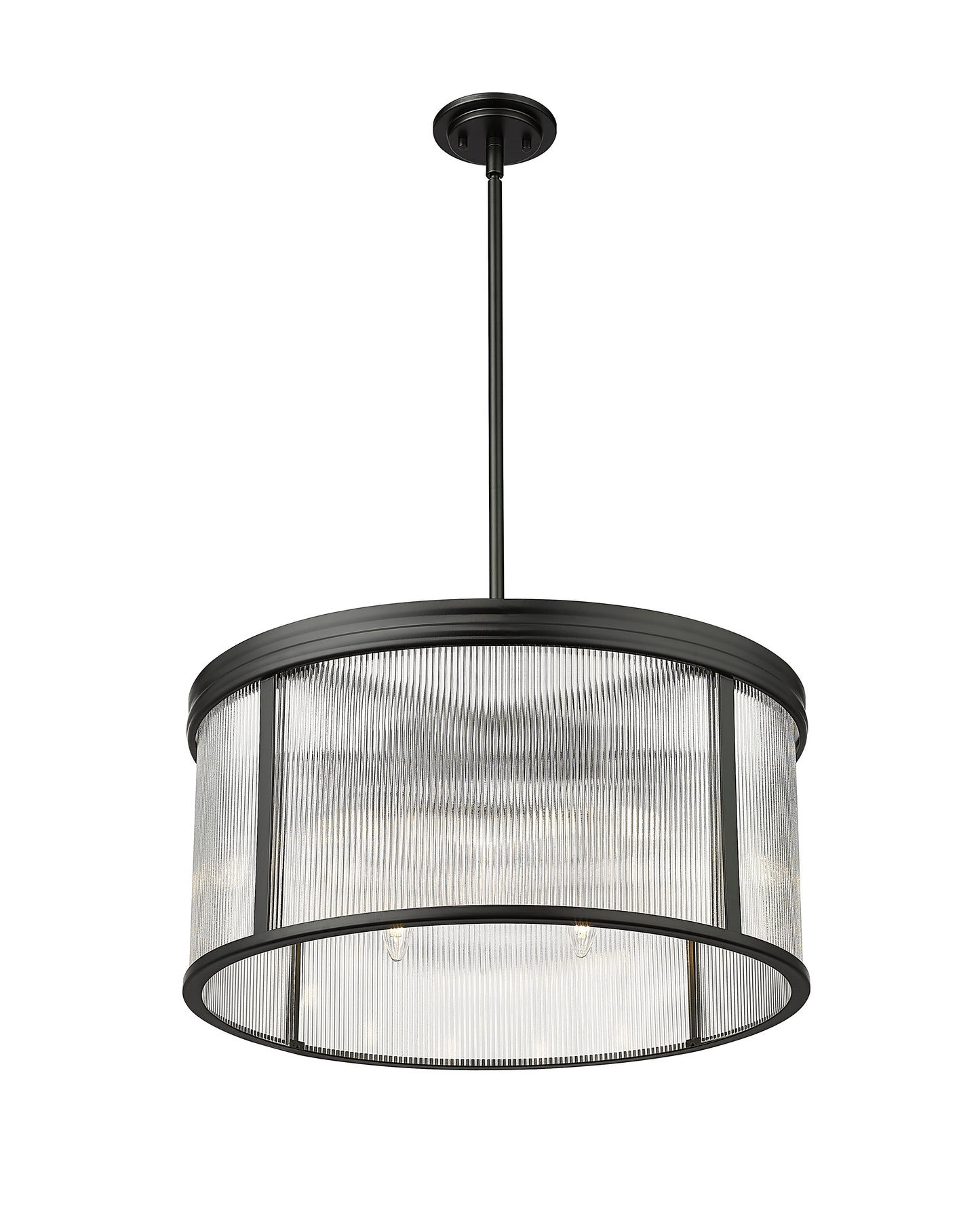 7504P24-MB - Carnaby 6 Light 24" Chandelier - Matte Black