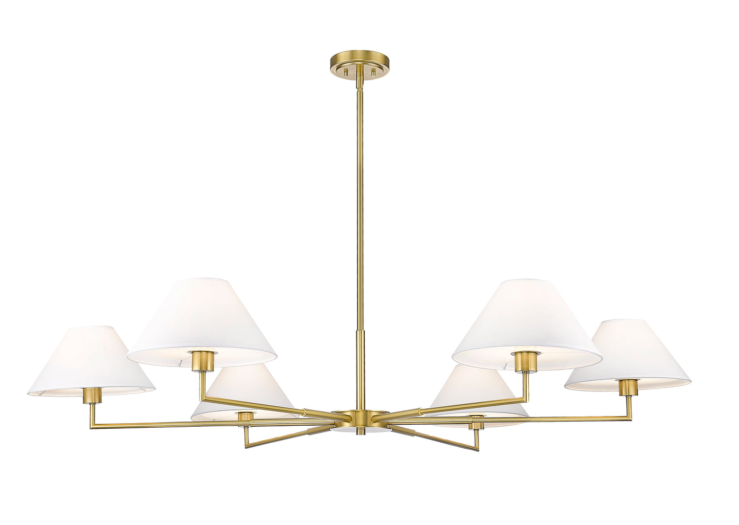 744-63R-LG - Leila 6 Light 63" Chandelier - Luxe Gold