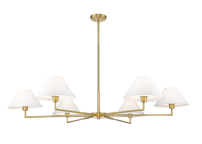744-63R-LG - Leila 6 Light 63" Chandelier - Luxe Gold