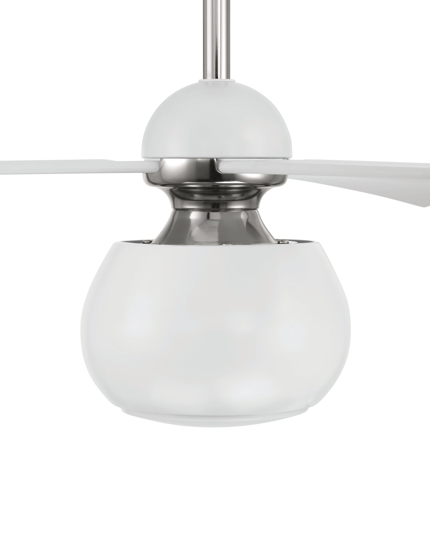 OTT60WPLN3 - Otto 60" 3 Blade Ceiling Fan with Light Kit - White / Polished Nickel