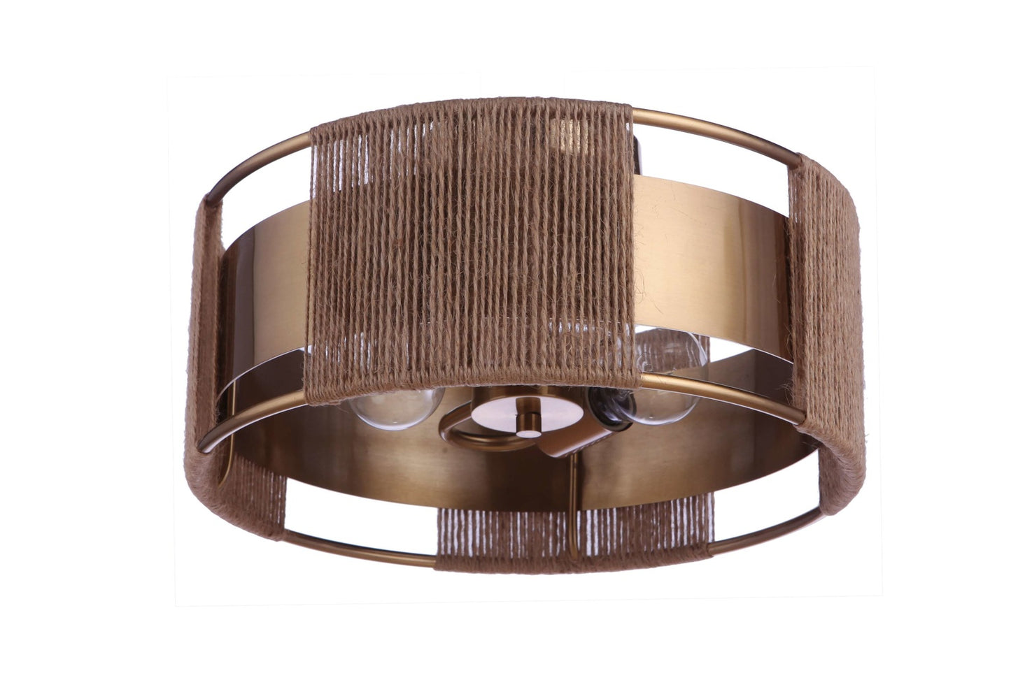 59052-SB - Kensey 2 Light 14.13" Wide Semi Flush Mount - Satin Brass