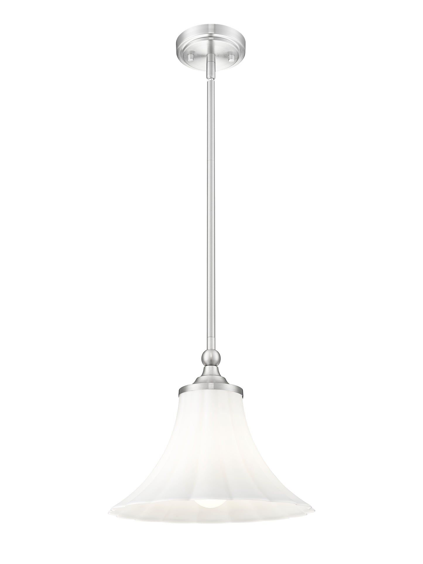 1958P12-BN - Fleur 1 Light 12" Pendant - Brushed Nickel