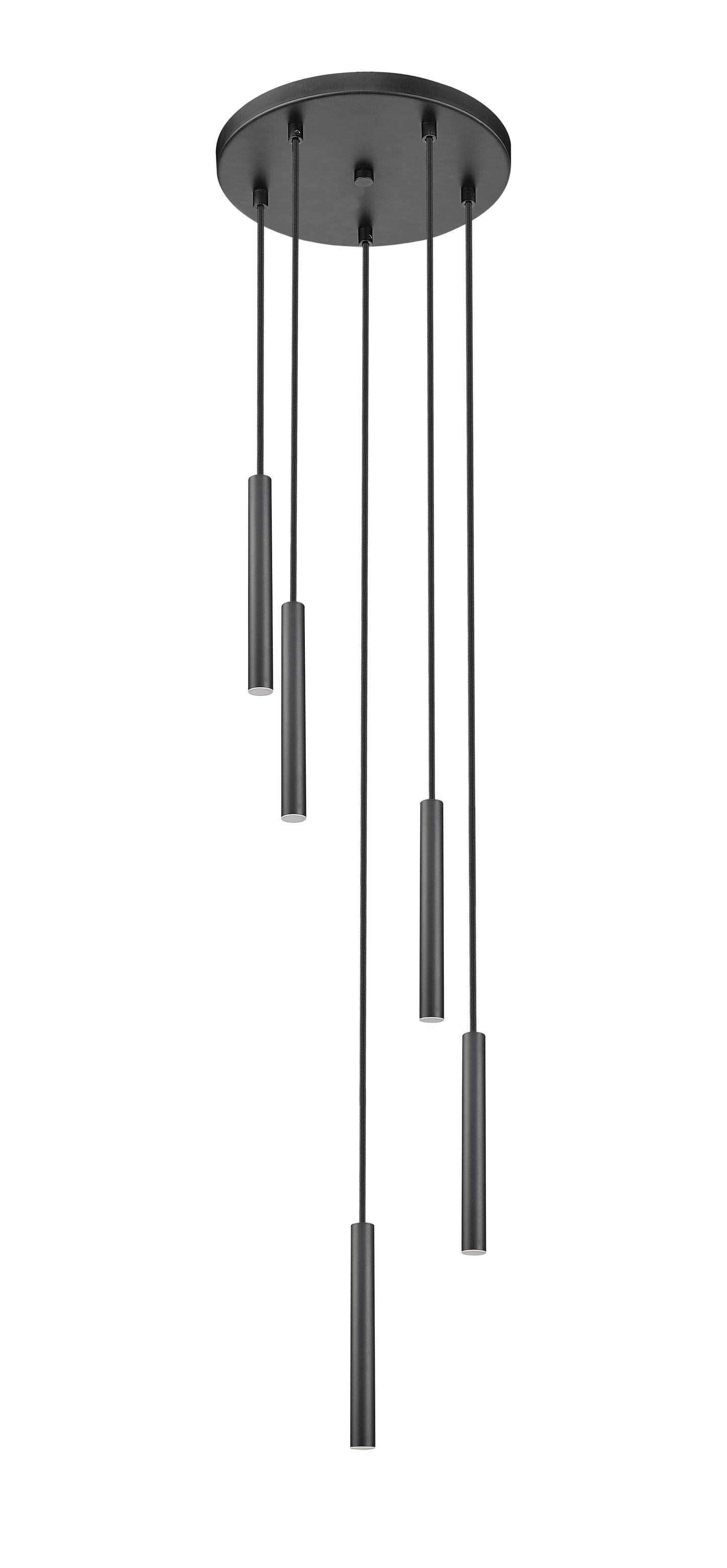 919MP12-5R-MB-LED - Forest 5 Light 12" Chandelier - Matte Black