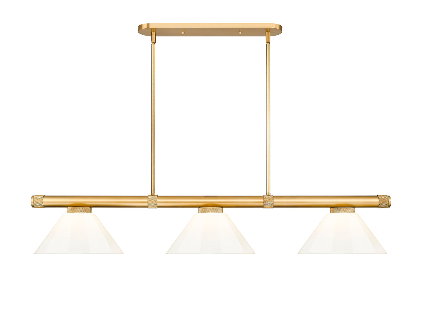 3050-3RB-PWH - Vanguard 3 Light 58" Billiard - Rubbed Brass