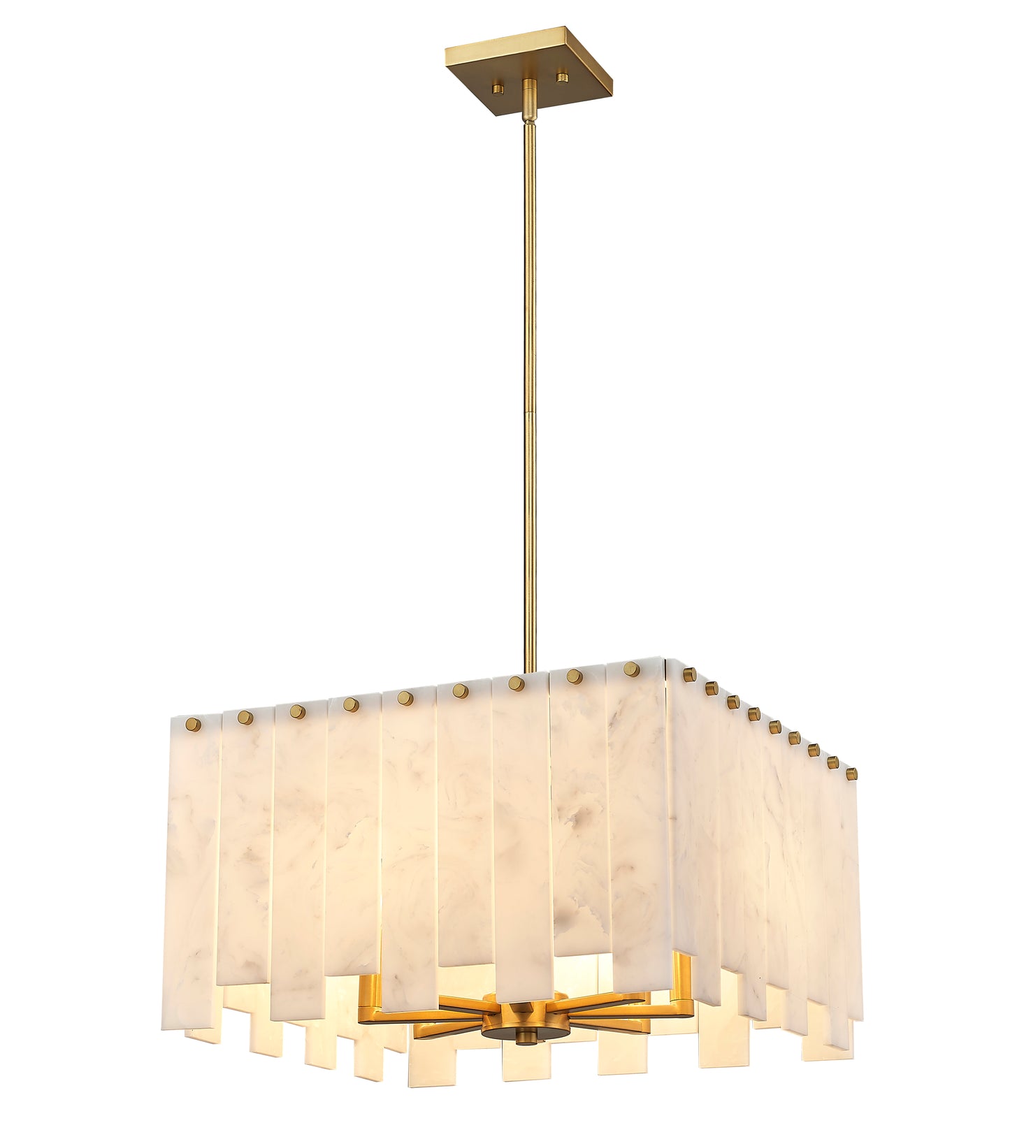 345P20-RB - Viviana 8 Light 20" Chandelier - Rubbed Brass