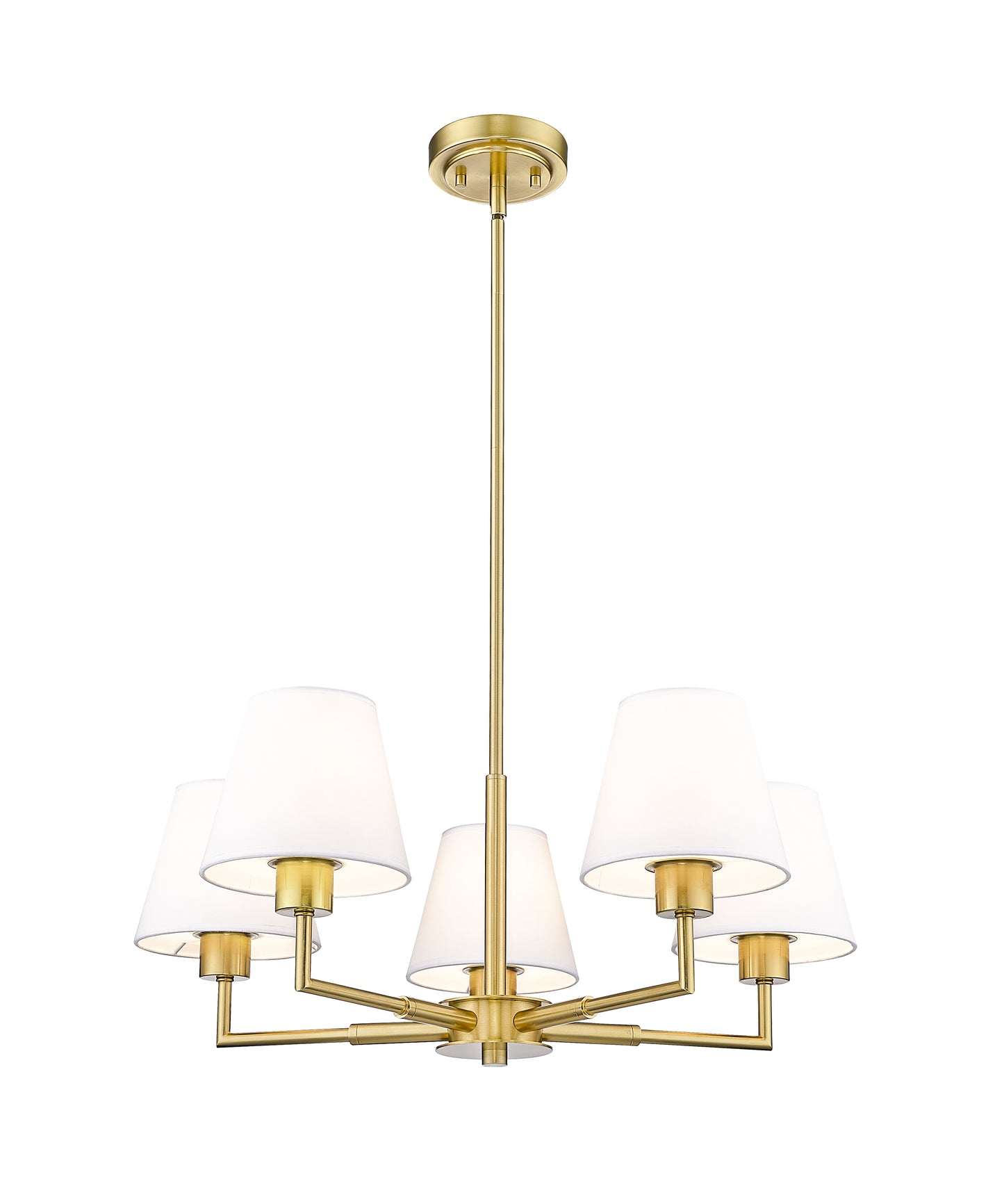 744-26R-LG - Leila 5 Light 26" Chandelier - Luxe Gold