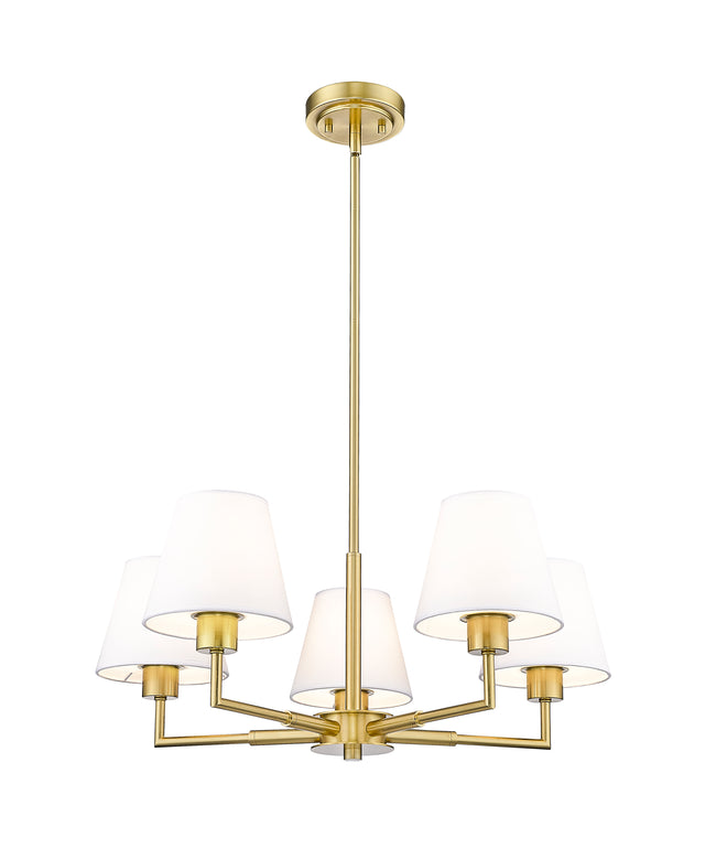 744-26R-LG - Leila 5 Light 26" Chandelier - Luxe Gold