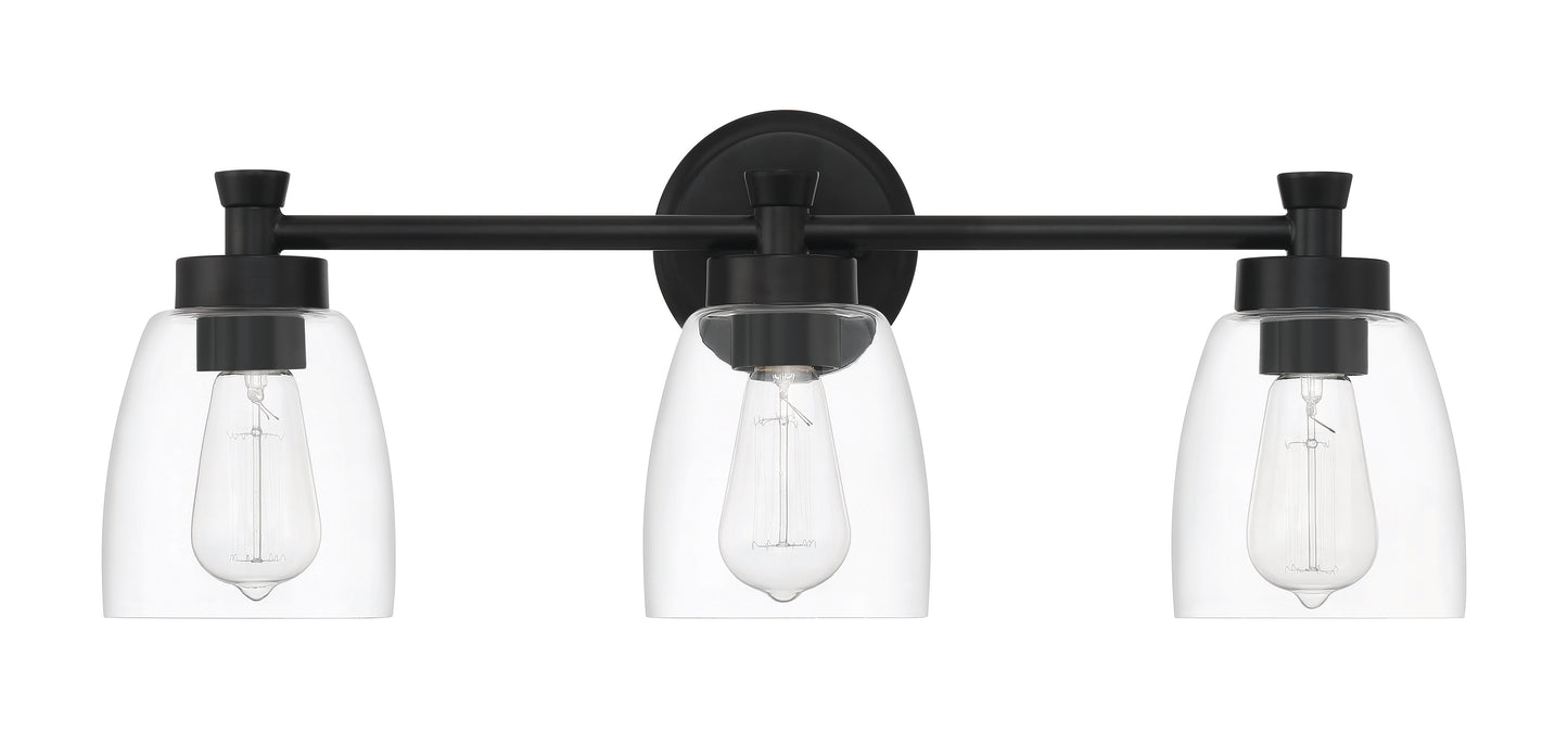 12724FB3 - Henning 3 Light 24" Wide Vanity Light - Flat Black