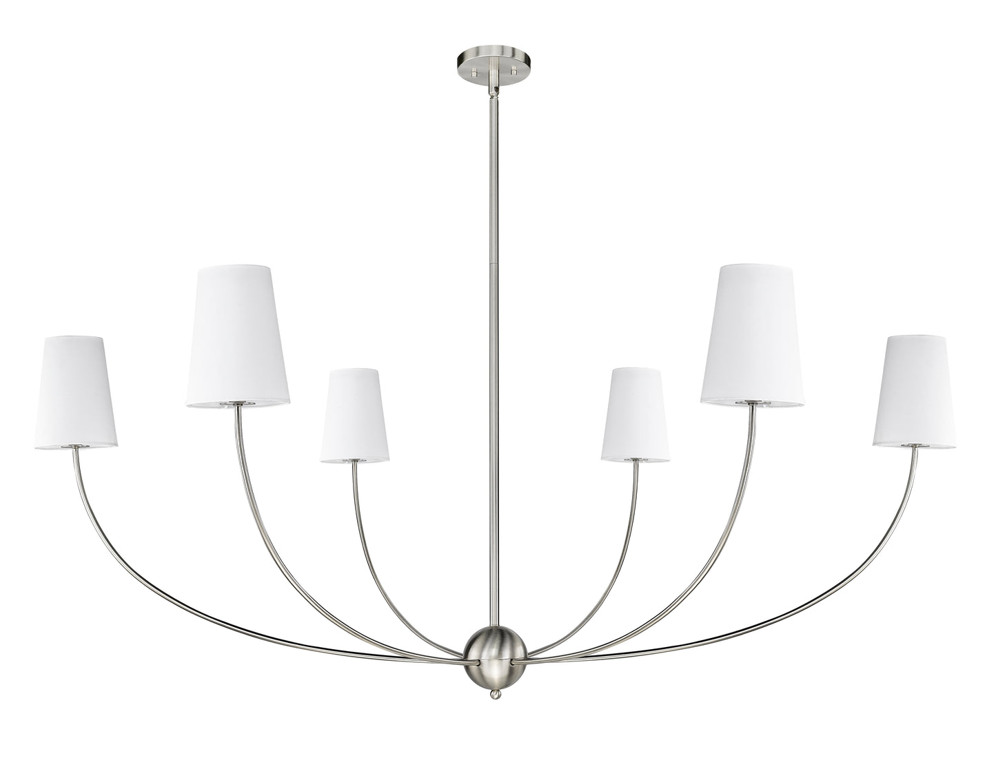 3040-62BN - Shannon 6 Light 62" Chandelier - Brushed Nickel
