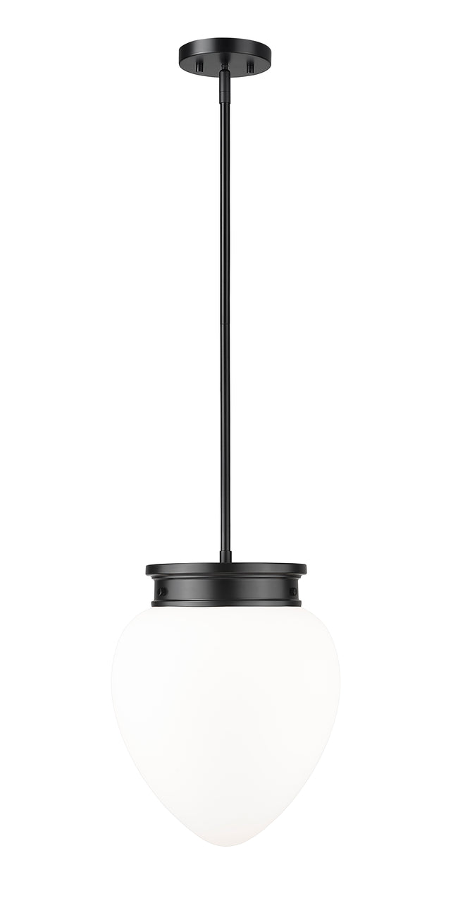 1945P12-MB - Gideon 1 Light 12" Pendant - Matte Black