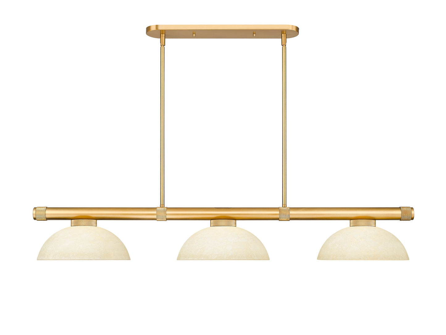 3050-3RB-DGM14 - Vanguard 3 Light 58" Billiard - Rubbed Brass