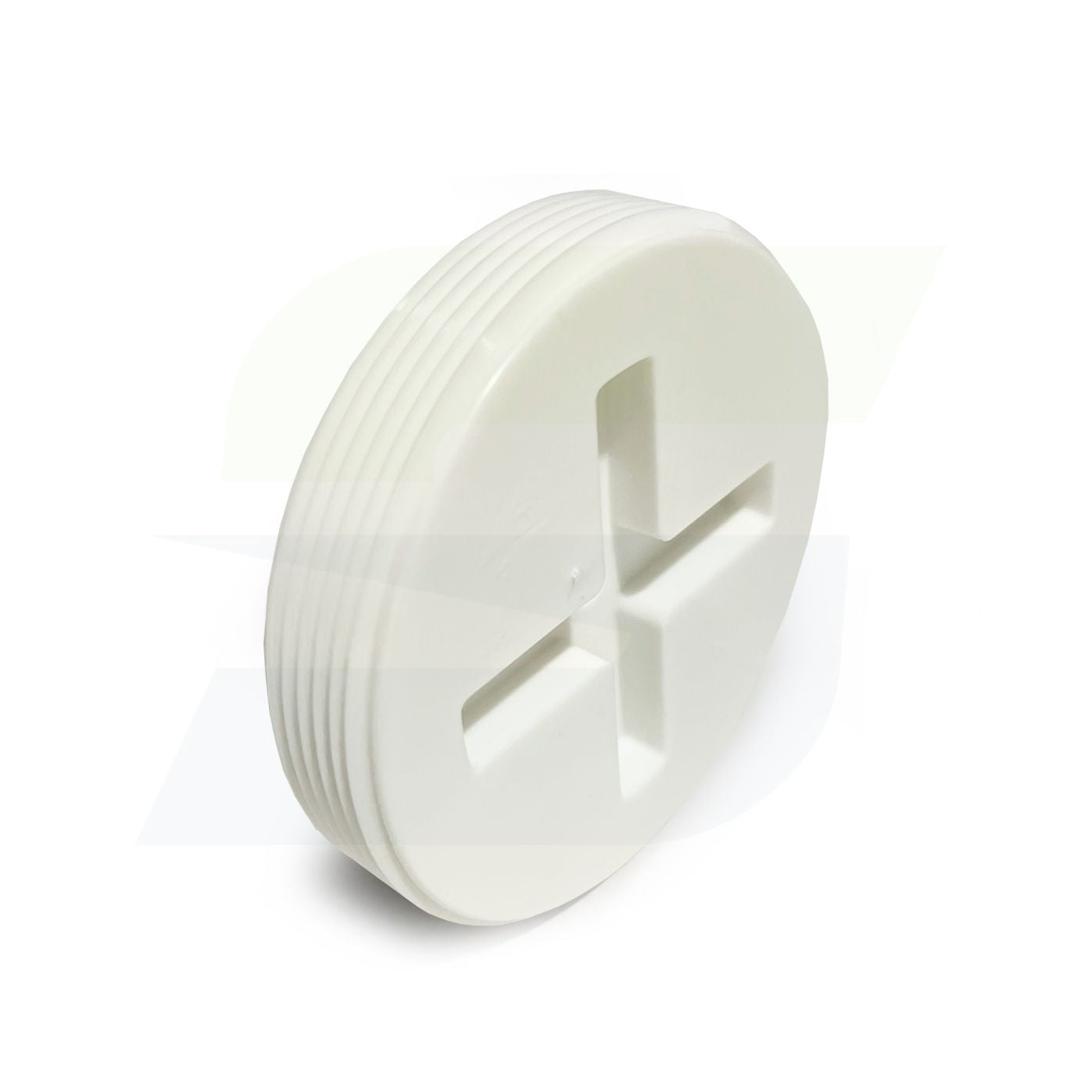 878-040 - 4" Slotted White Polypropylene Cleanout Plug Less Threaded Insert