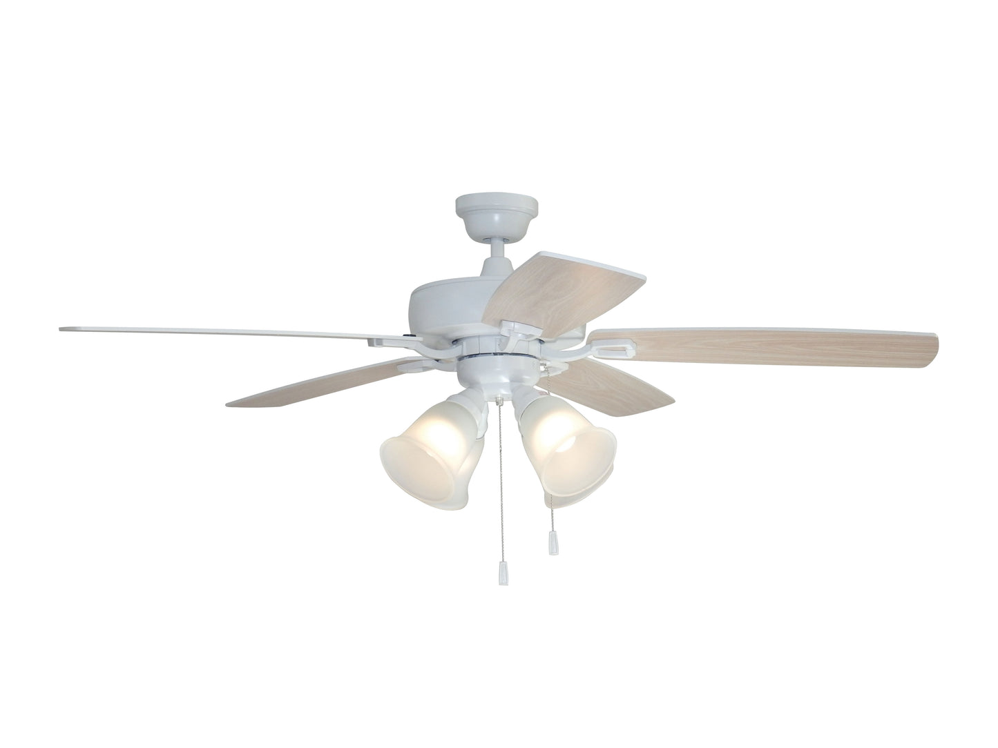 TCE52W5C4-C - Twist N Click 4 Light 52" 5 Blade Ceiling Fan with Light Kit - White