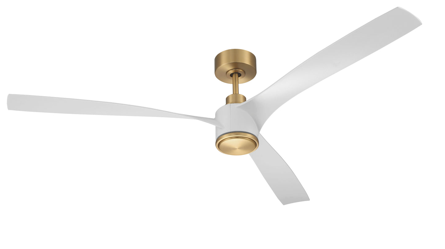 PHB60SB3-NWF - Phoebe 60" Indoor Ceiling Fan without Wifi 60" 3 Blade Ceiling Fan with Light Kit - Satin Brass