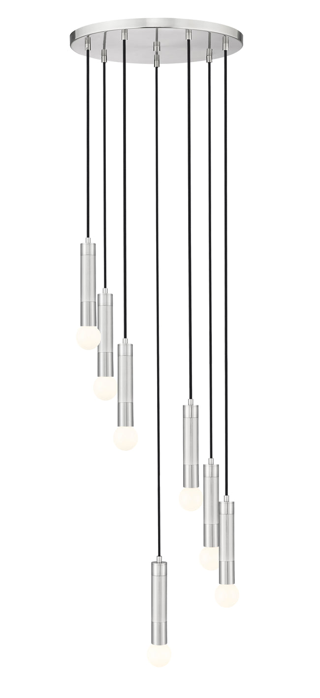 1956P-7R-BN - Stari 7 Light 18" Chandelier - Brushed Nickel