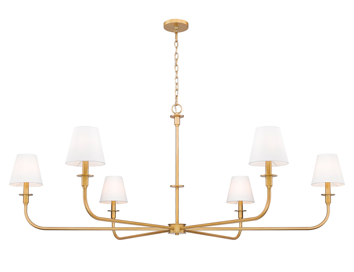 3049-62RB - Tova 6 Light 66" Chandelier - Rubbed Brass