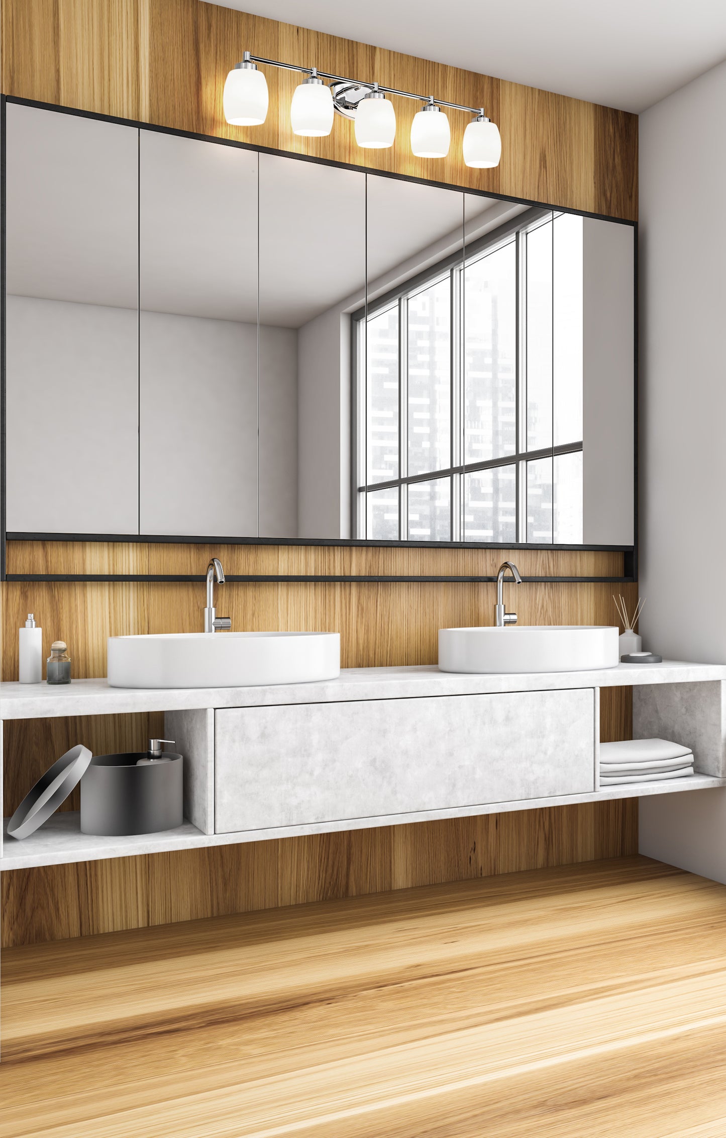 745-5V-CH - Kendrick 5 Light 39" Vanity - Chrome