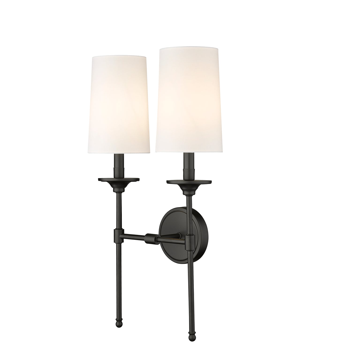 3033-2S-MB - Emily 2 Light Wall 24" Sconce - Matte Black