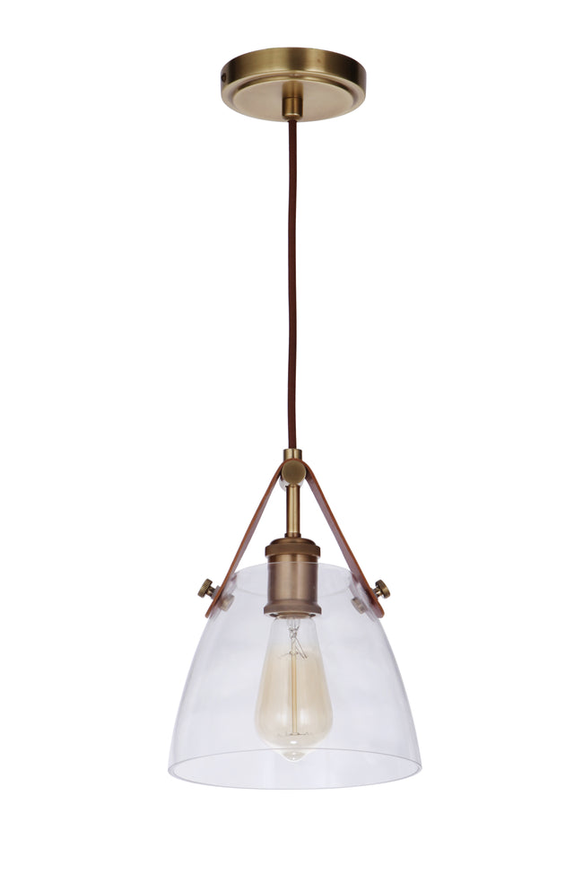 51391-VB - Hagen 1 Light 7.87" Wide Pendant - Vintage Brass
