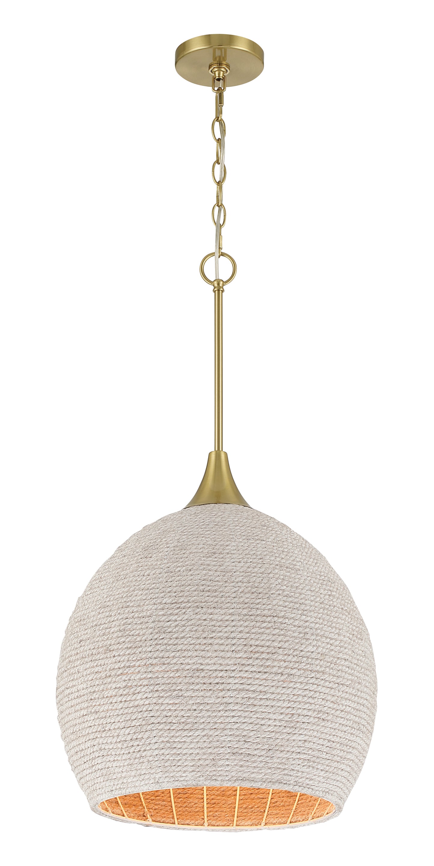 61391W-SB - Keira 1 Light 16" Wide Pendant - Satin Brass