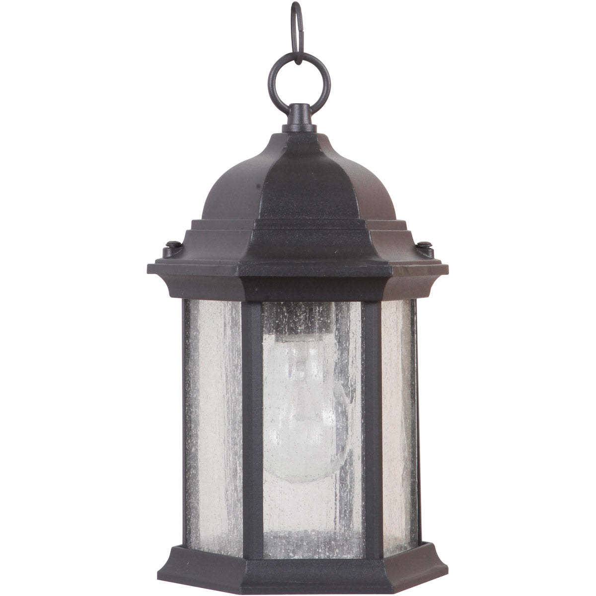 Z291-TB-CS - Hex Style Cast 1 Light 6.5" Wide Outdoor Pendant - Textured Black