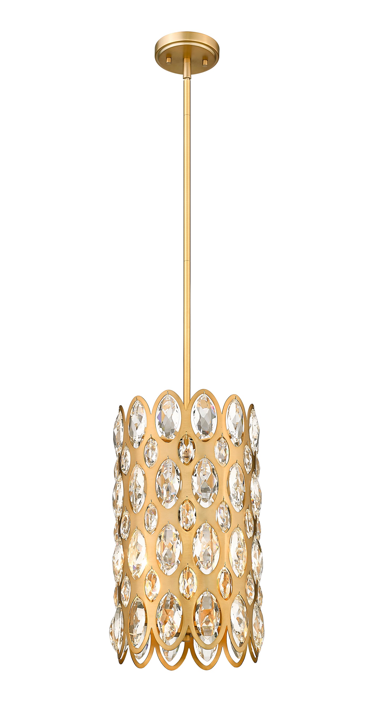 822P9-HB - Dealey 3 Light 9" Pendant - Heirloom Brass