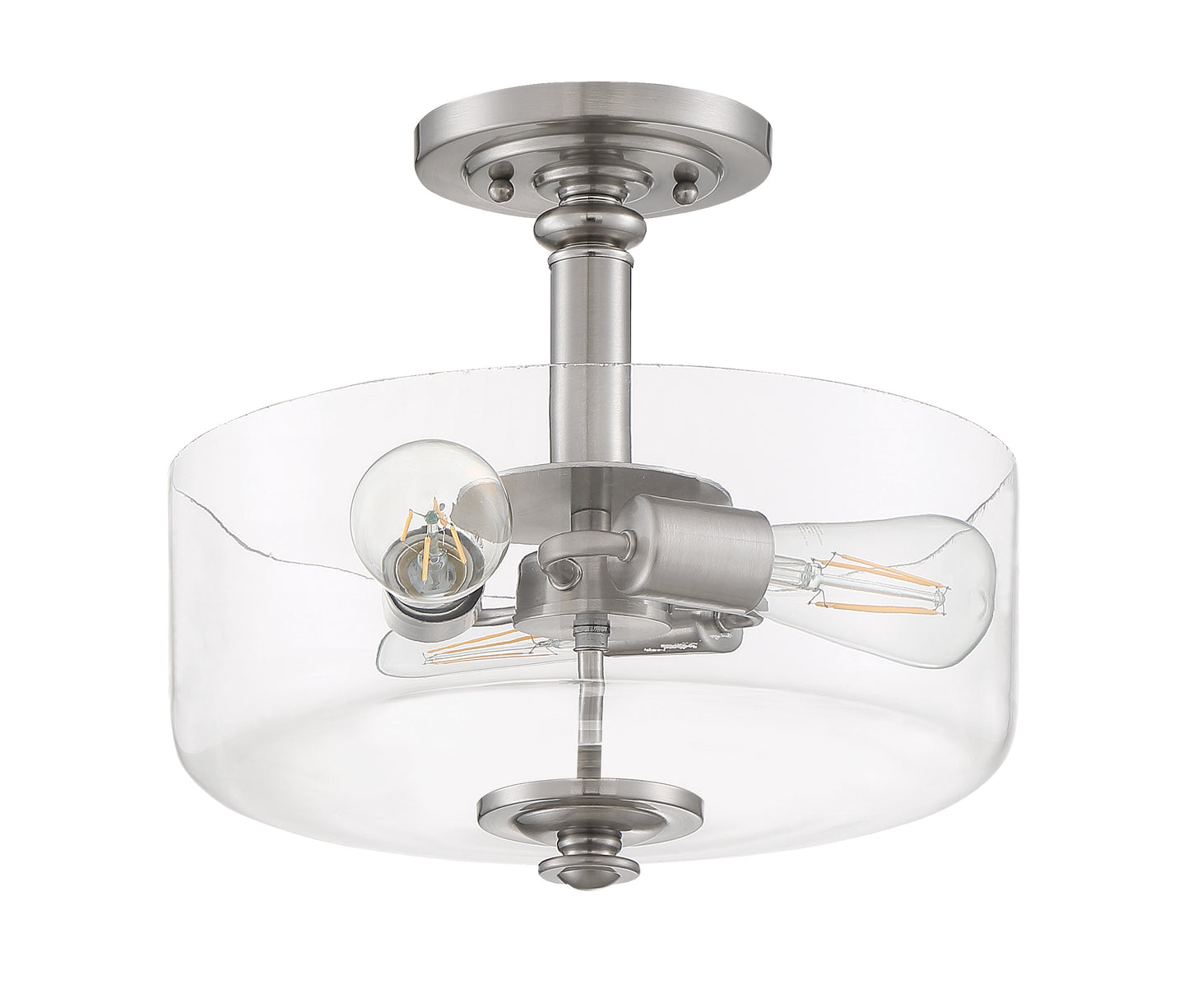 49853-BNK-C - Dardyn 3 Light 15" High Semi Flush Mount - Brushed Nickel