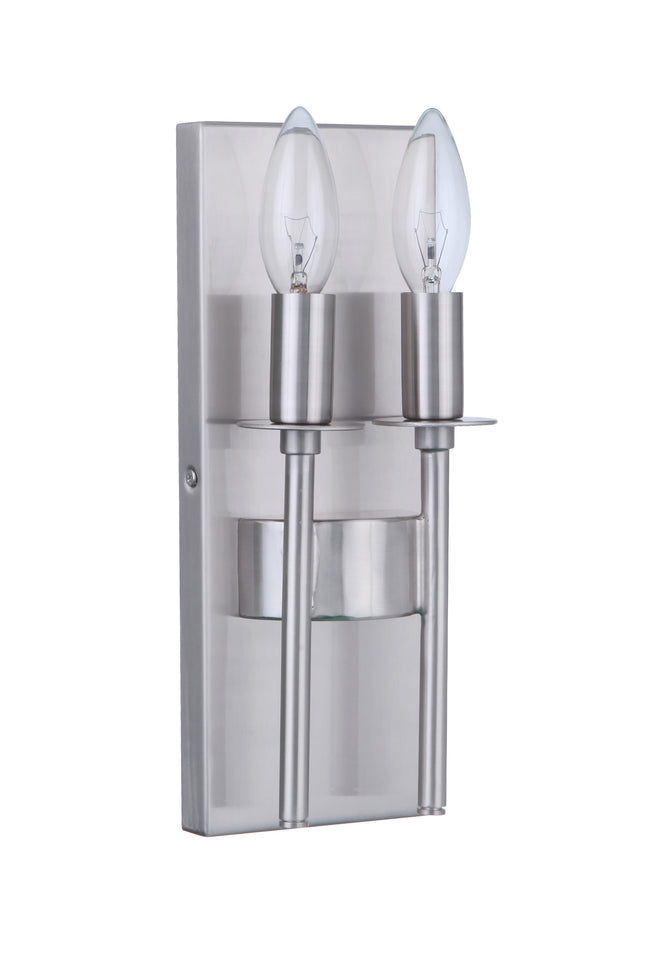 54362-BNK - Larrson 2 Light 11" High Wall Sconce - Brushed Nickel