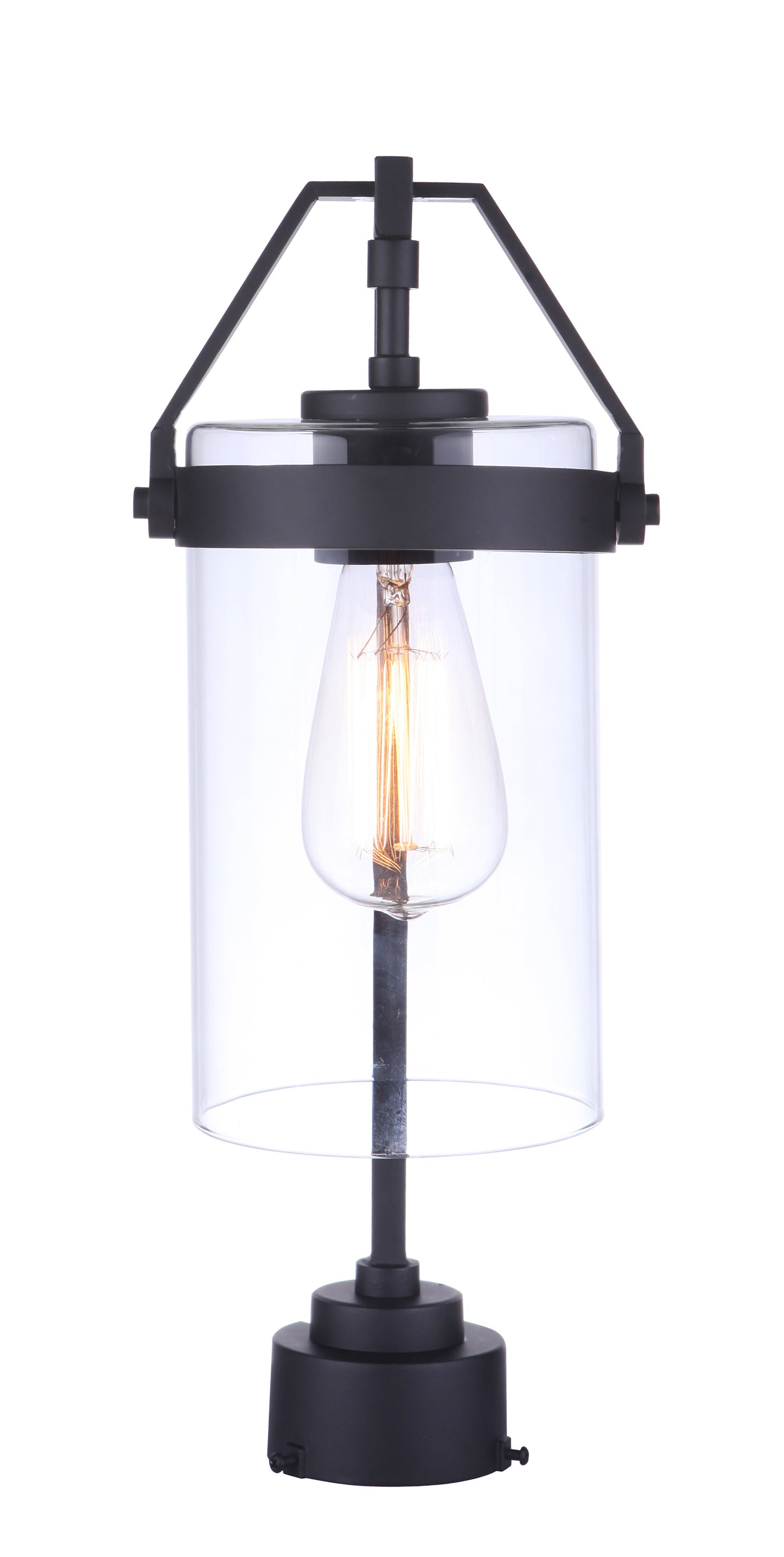 ZA3315-MN - Franklin 1 Light 17" High Post Mount - Midnight