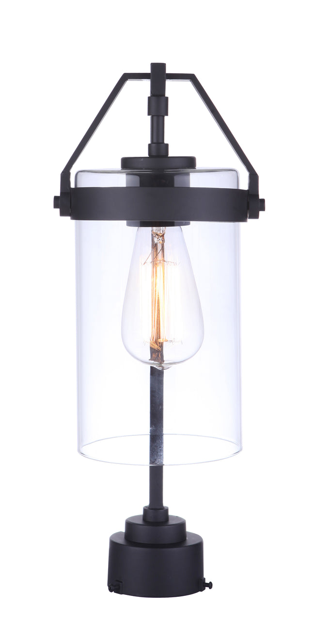 ZA3315-MN - Franklin 1 Light 17" High Post Mount - Midnight