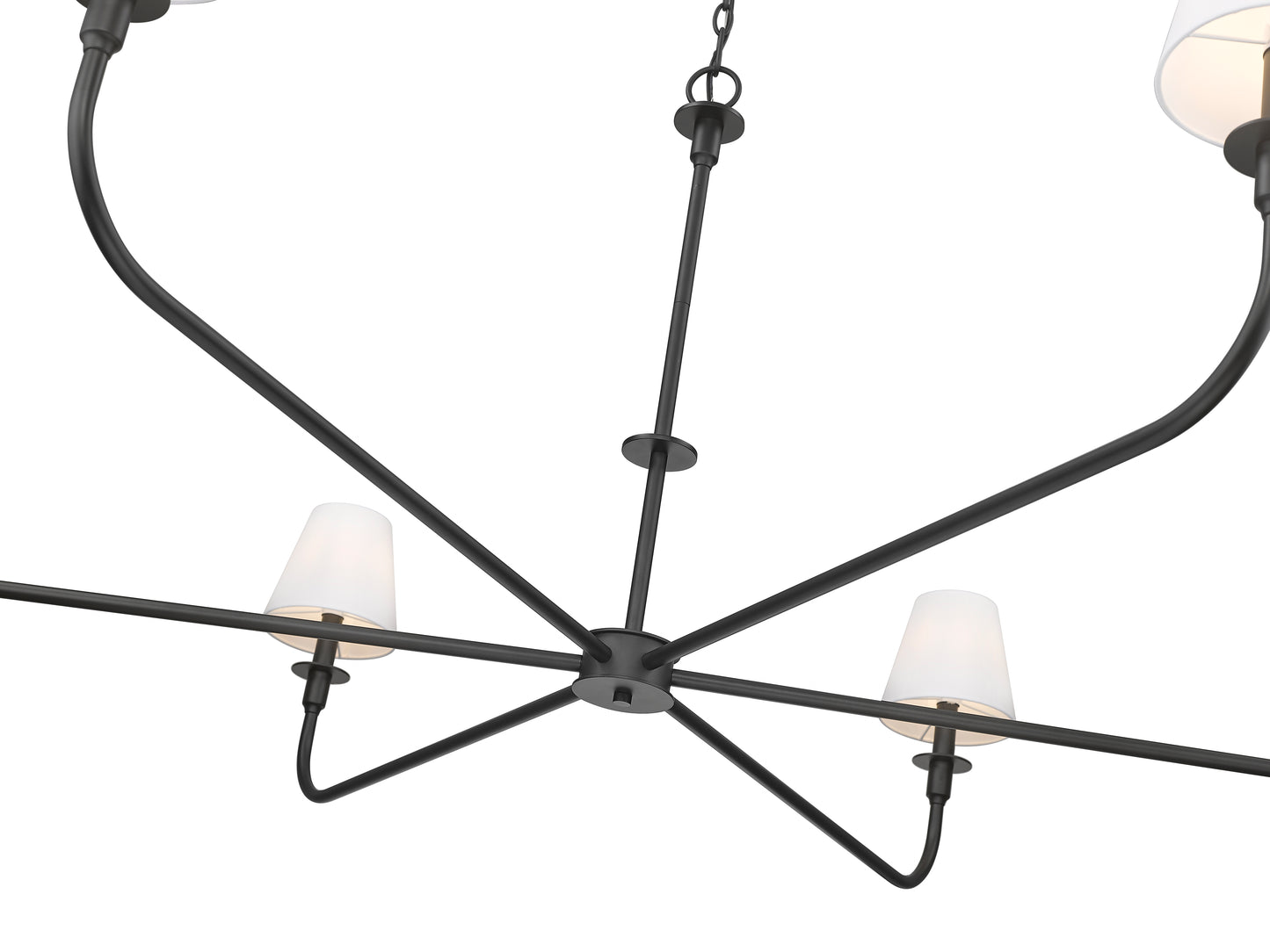 3049-62MB - Tova 6 Light 66" Chandelier - Matte Black