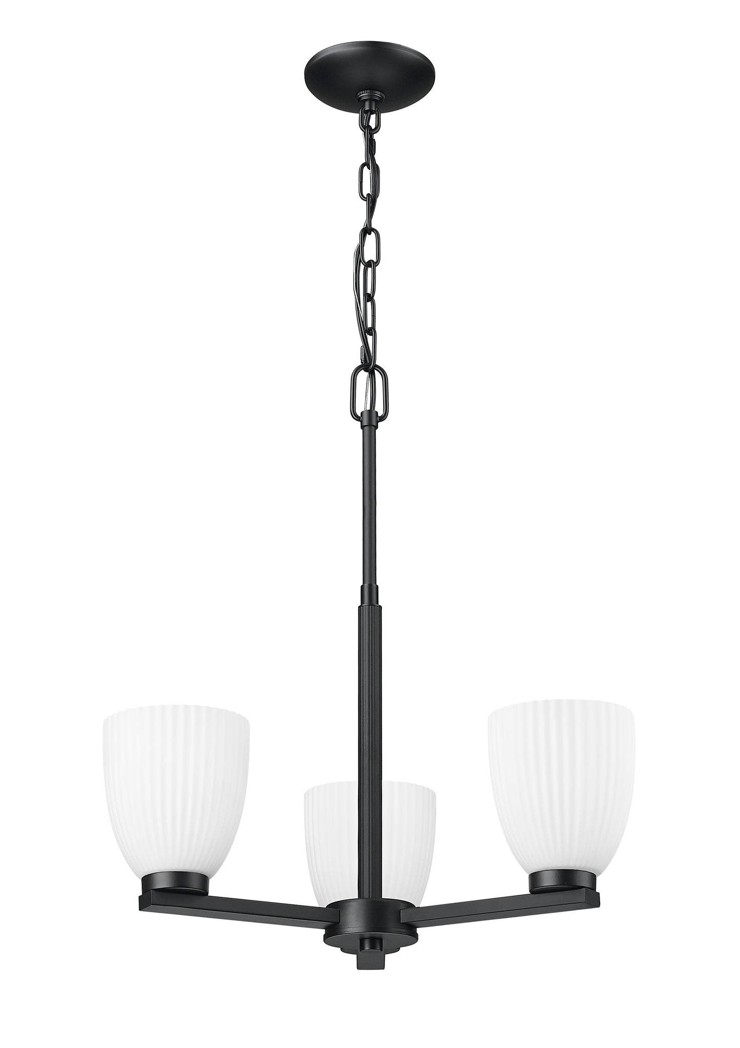 7518-3MB - Naya 3 Light 19" Chandelier - Matte Black