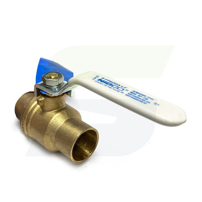 NJ998XA - 1" Solder Lead-Free Ball Valve - S-FP-600A - brass