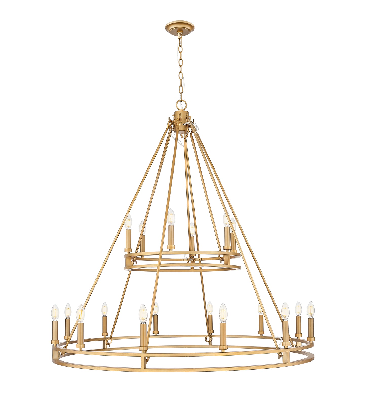 4005-18SBR - Dennison 18 Light 48" Chandelier - Signature Brass