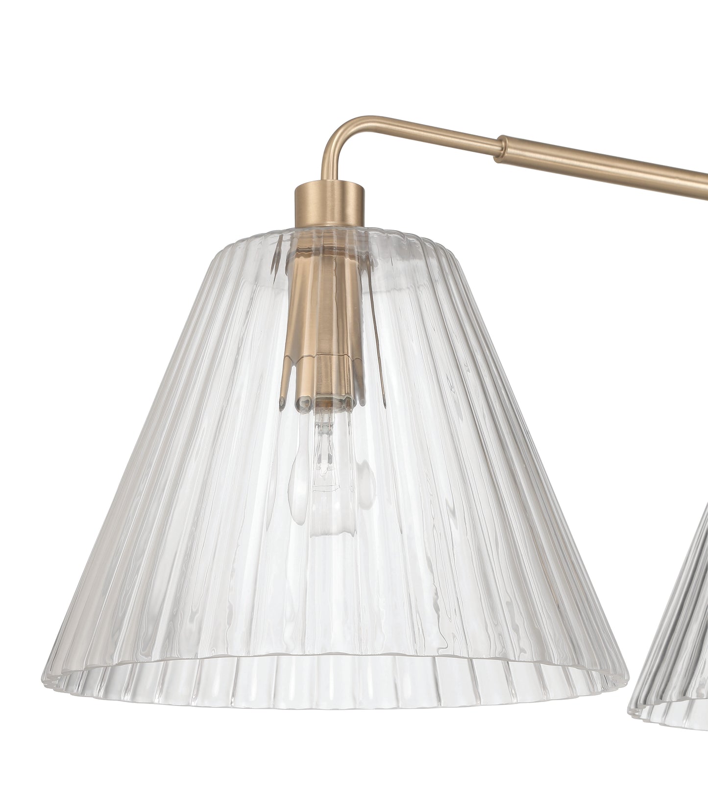 61173-CPZ - Pleated 3 Light 14" Wide Island Light - Premium Bronze