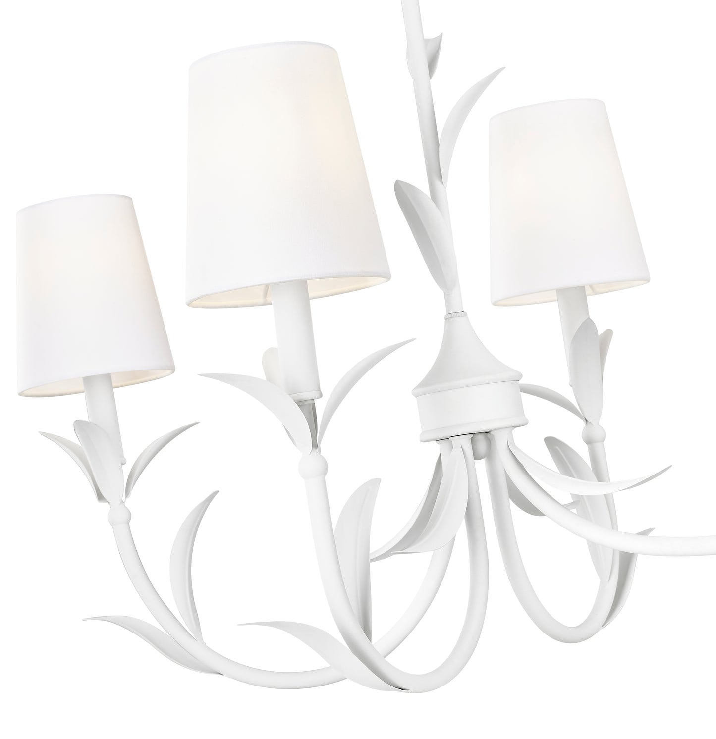 830-44L-TXWH - Aslin 6 Light Linear 44" Chandelier - Textured White