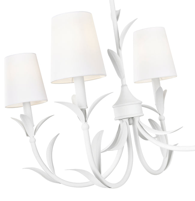 830-44L-TXWH - Aslin 6 Light Linear 44" Chandelier - Textured White