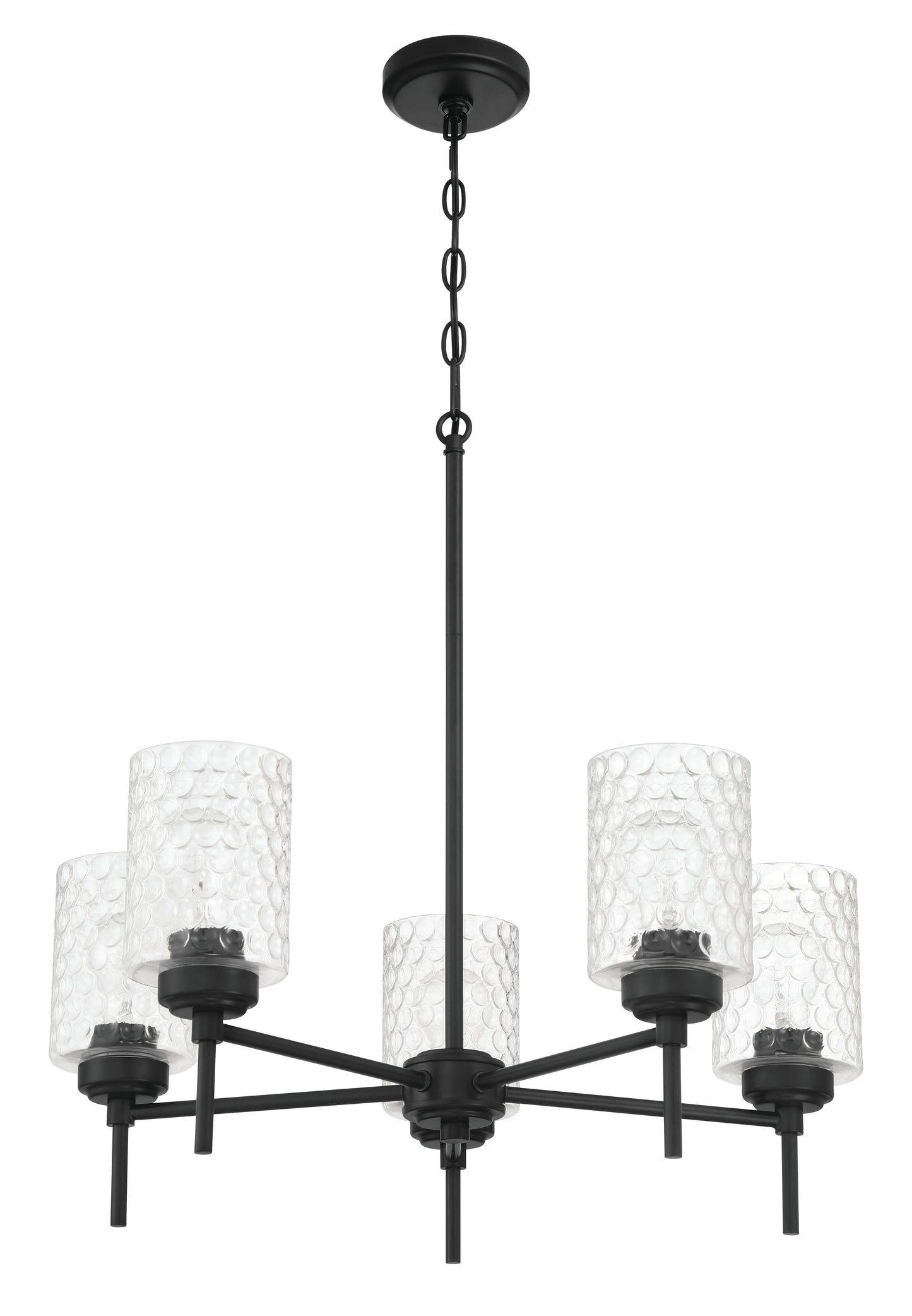 60525-FB - Claire 5 Light 24" Wide Chandelier - Flat Black