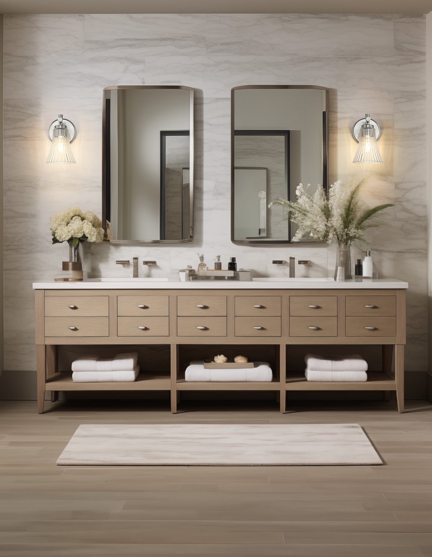 7519-1S-BN - Belle 1 Light Wall 8" Sconce - Brushed Nickel