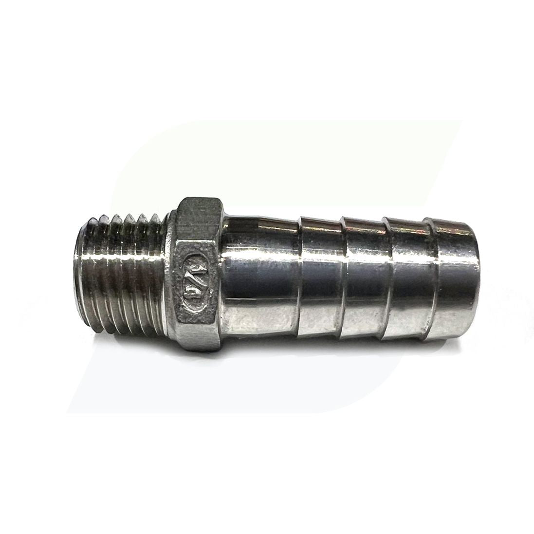 N400-050-025SS - 316 Stainless Hose Barb x Male NPT - 1/2" Hose x 1/4" Male NPT