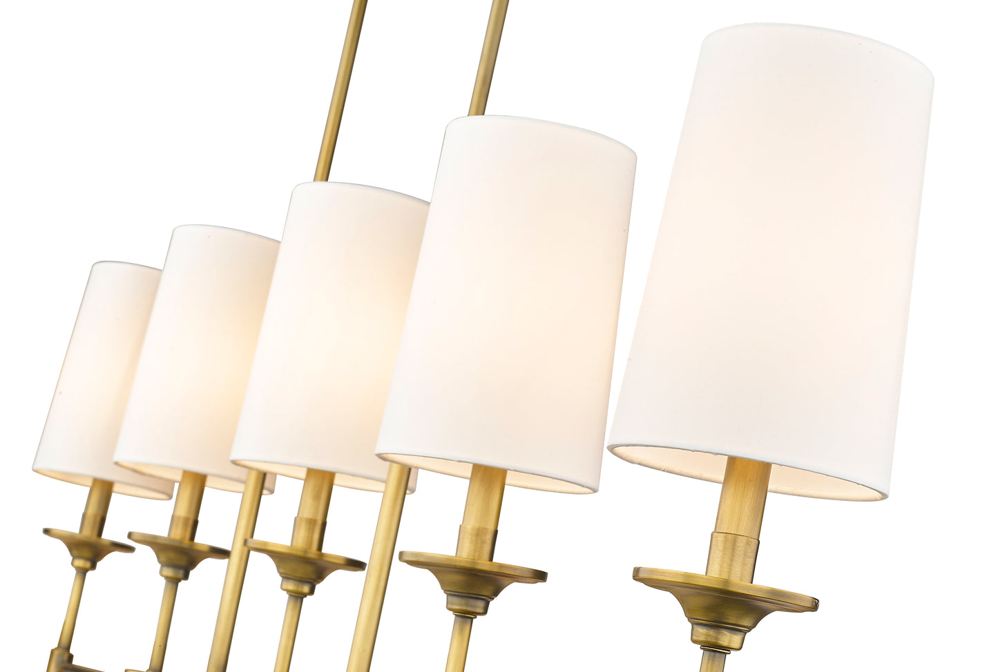 3033-5L-RB - Emily 5 Light Linear 51" Chandelier - Rubbed Brass
