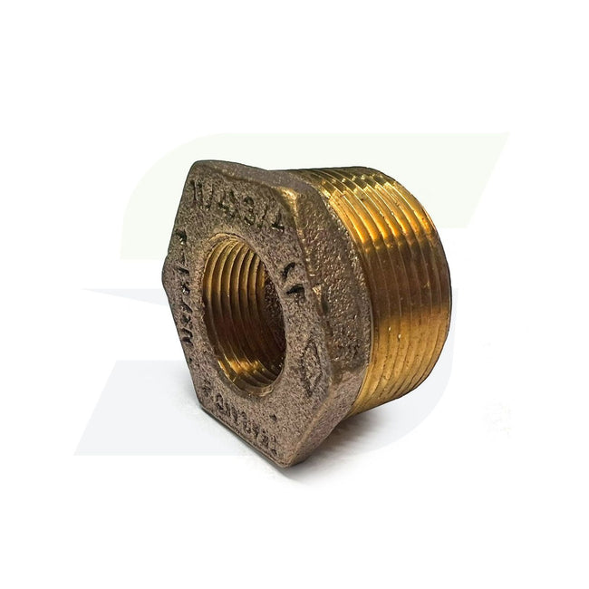 1-1/4" x 3/4" Lead Free Brass Reducing Hex Bushing