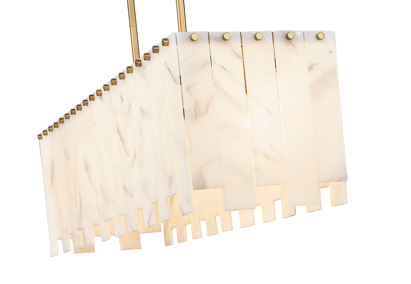345-40L-RB - Viviana 5 Light Linear 41" Chandelier - Rubbed Brass