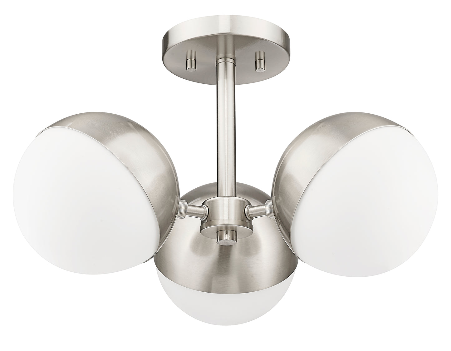 7517-3SF-BN - Realm Sphere 3 Light Semi Flush 17" Mount - Brushed Nickel